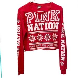 PINK Victoria’s Secret Cut Off  Crop Logo T Shirt